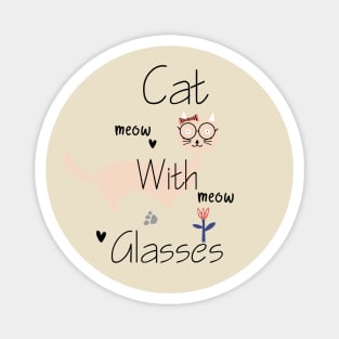 cat with glasses Magnet